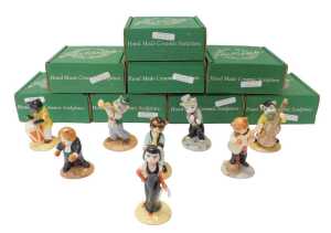 Eight Beswick cat band figures, comprising Calypso Kitten CC2, Feline Flamenco CC7, Purrfect...