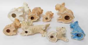 A group of Sylvac pottery dogs, to include a seated Terrier, 19cm high, a blue glaze example,... - 2
