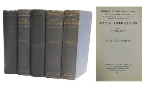 Corbett (Julian S., Sir). History of the Great War: Naval Operations, volume 1 text and maps,...