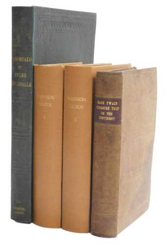 Defoe (Daniel). The Life and Surprising Adventures of Robinson Crusoe, volumes 1 &; 2, rebound,...