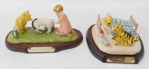 A Royal Doulton The Winner the Pooh Collection Eeyore Loses a Tail figure group, WP15, together... - 2