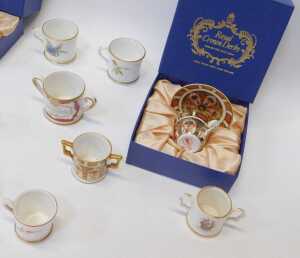 A Royal Crown Derby porcelain Imari pattern miniature teacup and saucer, the teacup 3.5cm high,... - 2