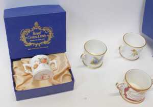 A Royal Crown Derby porcelain Imari pattern miniature teacup and saucer, the teacup 3.5cm high,... - 3