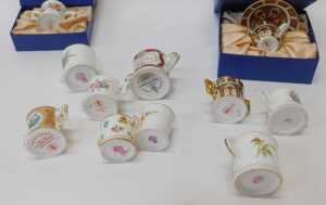 A Royal Crown Derby porcelain Imari pattern miniature teacup and saucer, the teacup 3.5cm high,... - 4