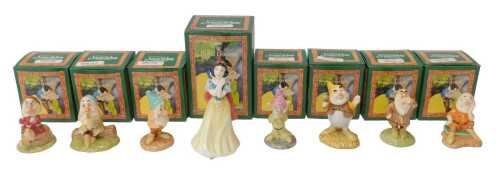 A Royal Doulton Snow White and the Seven Dwarves set, comprising Snow White SW11, together with...