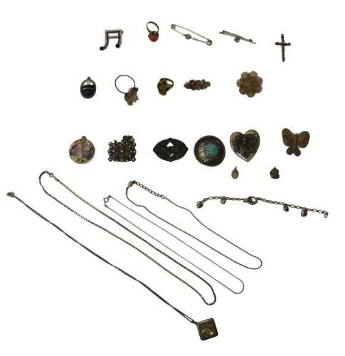 A group of assorted mid 20thC jewellery, comprising filigree butterfly and flower brooches, a...