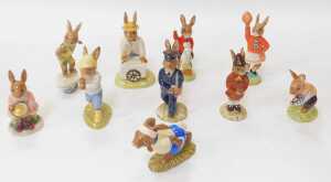 Ten Royal Doulton Bunnykins figures, comprising William Bunnykins DB69, Tom Bunnykins DB72,... - 2