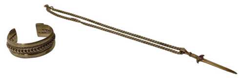 Two items of silver jewellery, comprising a silver hinged bangle, with rope twist centre design,...