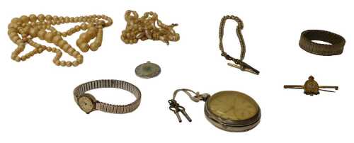 An Edward VII silver pocket watch, with a partially engraved case and a vacant cartouche, with...