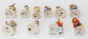 Ten Royal Doulton Bunnykins figures, comprising Shopper Bunnykins DB1233, Jockey Bunnykins DB169,... - 3