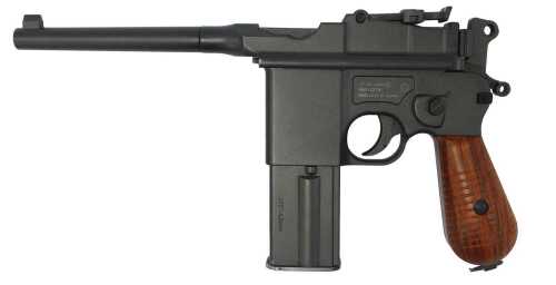 An M712 Broom Handle CO2 powered 1.77 calibre air pistol, 45012273, with pellets, boxed.