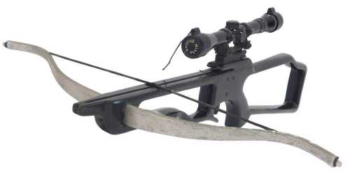 A crossbow with a Nikko Sterling sight, 74cm long. N.B. A photographic identity document, either...