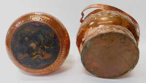 An Art Nouveau copper planter, with a bulbous body and outswept neck, embossed and chased with... - 4