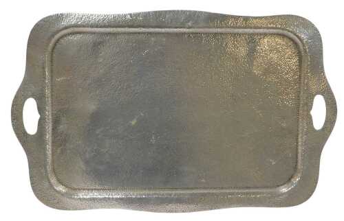 An early 20thC hammered pewter twin handled tray, 63cm wide.