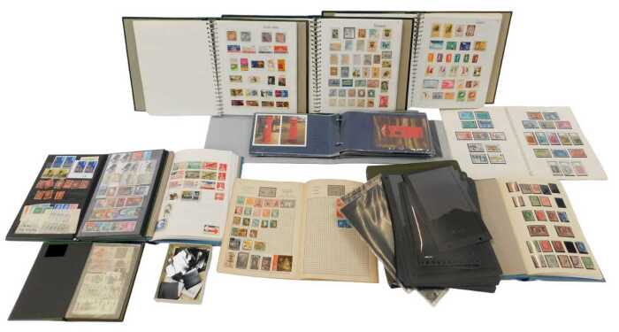 Philately. Various albums of used and unused world stamps, for the United States, Australia,...