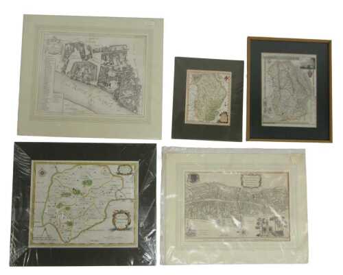 Antiquarian maps, to include New Map of Lincolnshire, another, a study of Bishopsgate Ward, The...