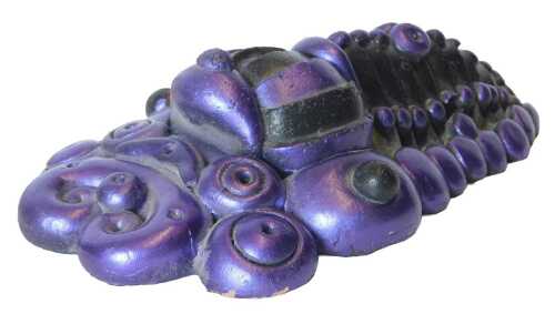 Cityzen Kane (Contemporary Street Artist). Abstract painted polymer clay sculpture, in purple...