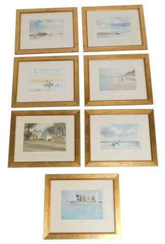 Adrian Taunton. Six limited edition prints, titled Spring Tide, Waiting for the Tide, Quick...