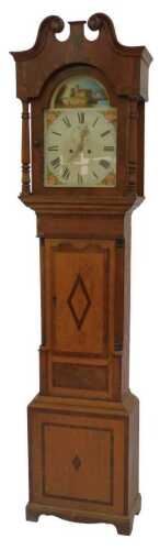 A 19thC oak cased longcase clock by Pearce of Grantham, the painted dial bearing Roman numerals...