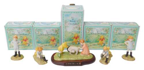 A group of Royal Doulton The Winnie the Pooh Collection figures, comprising Christopher Robin...