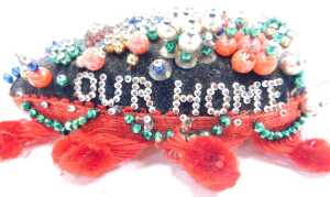A World War I sweetheart beadwork pin cushion, of heart form, bearing the phrase Success to Our... - 3