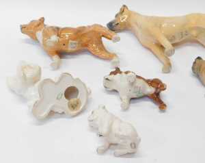 A group of Beswick pottery dog figures, to include CH Ruler of Ouborough, 17cm high, a Pug,... - 3