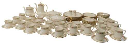 A Royal Albert porcelain Belinda pattern part tea, dinner and coffee service, comprising teapot,...
