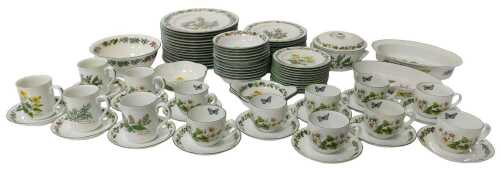 A Royal Worcester porcelain Worcester Herbs pattern part dinner tea and coffee service, to...
