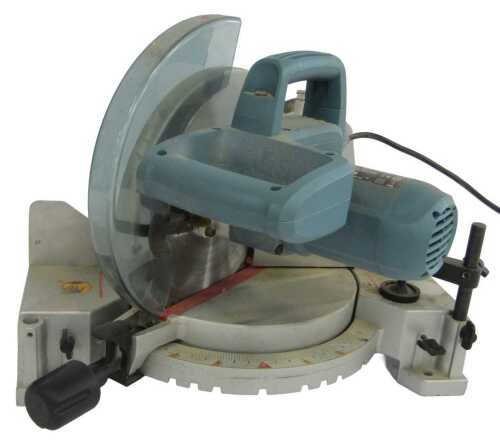 An Erbauer compound mitre saw with laser, ERB254R.