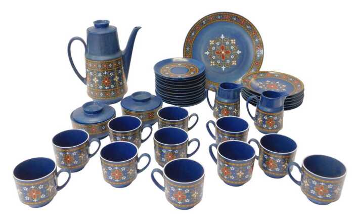A Winterling Bavaria pottery part coffee service, comprising coffee pot, eleven cups, twelve...