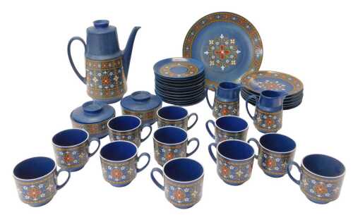 A Winterling Bavaria pottery part coffee service, comprising coffee pot, eleven cups, twelve...