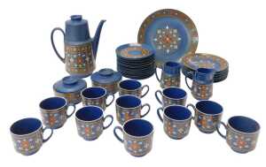 A Winterling Bavaria pottery part coffee service, comprising coffee pot, eleven cups, twelve...