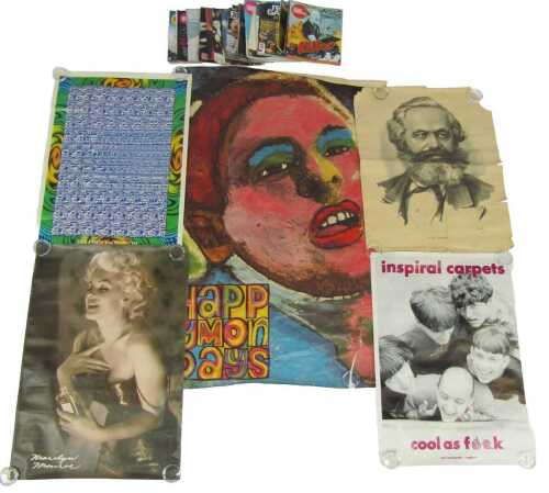 Music-related ephemera, to include posters for Happy Mondays, Stone Roses, James, Sinead...