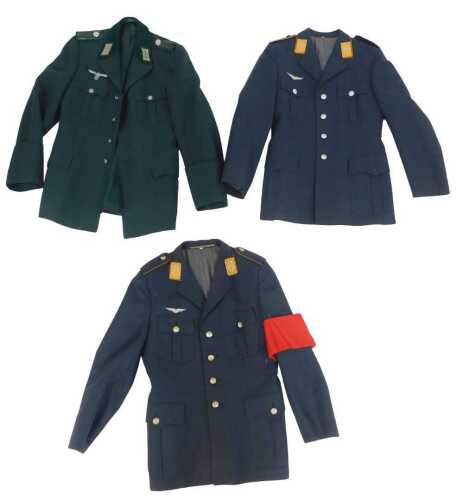 A Third Reich Wehrmacht jacket, and two Bundeswehr Luftwaffe jackets, sizes 17 & 18. (3)