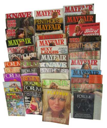 Gentleman's glamour magazines, to include Mayfair, Forum, Men Only, etc. (1 box) From the...