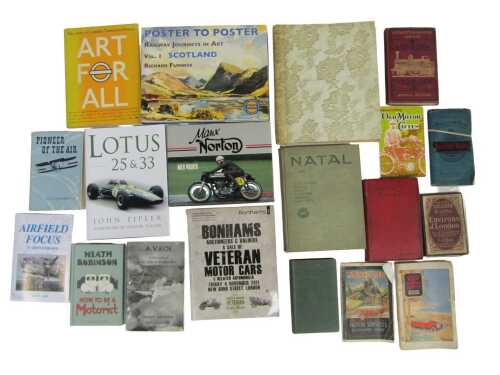Books relating to transport, to include Walker (Mick) Manx Morton, Tippler (John) Lotus 25 and...