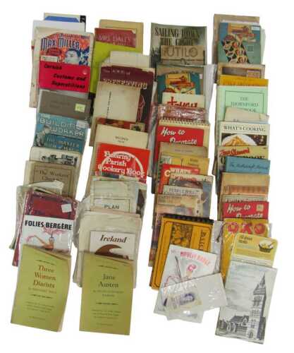 Various ephemera, mainly relating to cooking, some books on places, etc. (a quantity) From the...