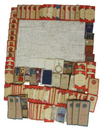 Ordnance Survey maps, mainly with red covers, small number in blue, etc. (a quantity) From the...