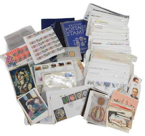 First day covers, mainly 1980s onwards, some stamps, mainly loose, two sheets of Queen Elizabeth...