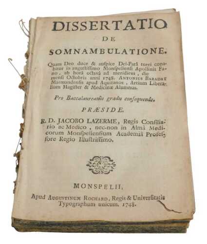 Lazerme (Jacabo). Tractatus de Morbis Internis Capitis, first edition, disbound, 8vo, Amsterdam,...