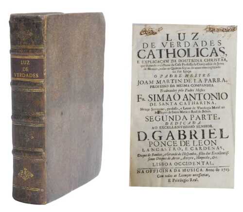 [De la Para (Juan Martinez)]. Luz de Verdades Catholicas, contemporary mottled calf, small 4to,...