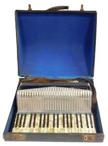 A Crucianelli Italia piano accordion, with one hundred and twenty buttons, in black, with... - 2