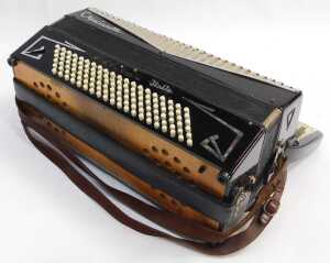 A Crucianelli Italia piano accordion, with one hundred and twenty buttons, in black, with... - 4