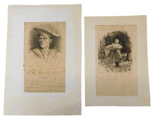 After Hubert Von Herkomer (1849-1914). Two printed invitations sent to a G W Ryde Esq., for a...