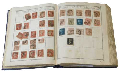 An album of stamps, to include various twopenny blues, penny reds, various world stamps, to...
