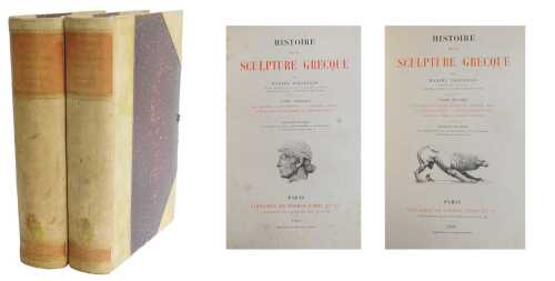 Collingnon (Maxime). Histoire de la Sculpture Grecque, in French, volumes 1 and 2, pig skin and...
