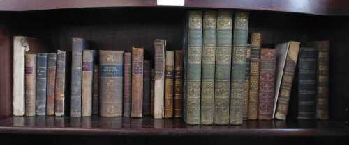 Antiquarian leather bindings, to include Youths Instructor 1844-5, Hood's Poems volume 2, An...