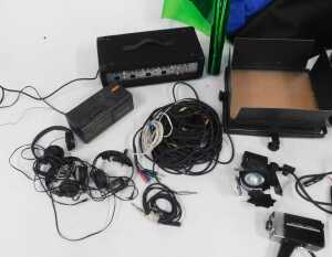 A Phonic Power Pod 408 mixer, serial number PAA0BA0144, together with various cabling,... - 2