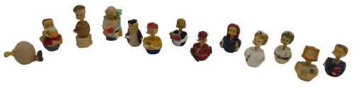 A group of M Bowmer Colorbox resin Eggbert figures, to include Down the Hatch, Egg Files Mulduck,...