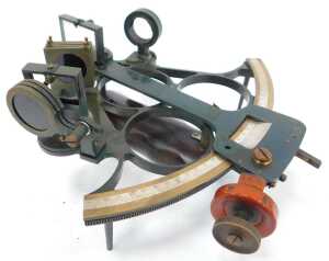 A J Lilley and Son N Shields sextant, number 18191, in a mahogany case. - 2
